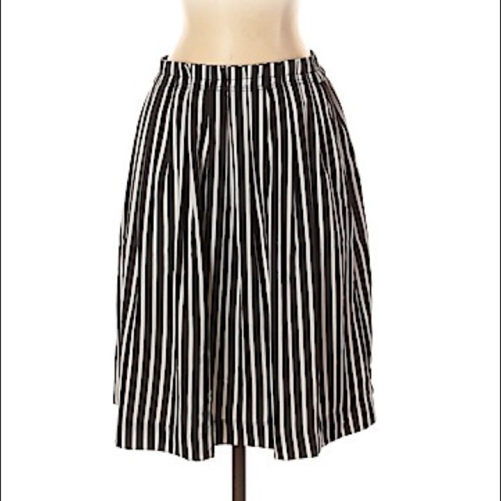 J crew striped pleated midi skirt.